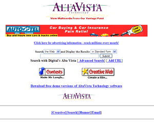 Altavista screenshot Altavista screenshot